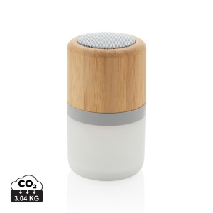 Enceinte 3W en bambou avec lumière d'ambiance 2