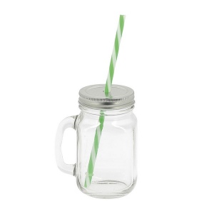 Mason jar 40 cl avec paille (+Sticker jet d'encre SJ11) 6