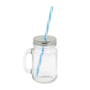 Mason jar 40 cl avec paille (+Sticker jet d'encre SJ11) 2
