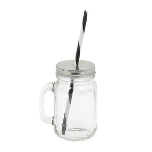 Mason jar 40 cl avec paille (+Sticker jet d'encre SJ11) 4