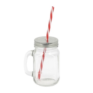 Mason jar 40 cl avec paille (+Sticker jet d'encre SJ11) 5