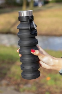 Bouteille en silicone pliable étanche avec couvercle 10