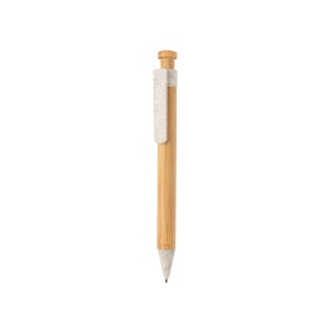 Stylo en bambou avec clip en fibre de paille 4