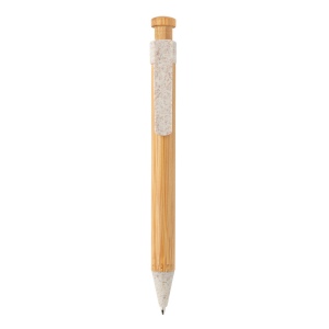Stylo en bambou avec clip en fibre de paille 5