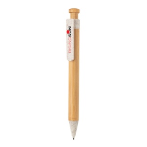 Stylo en bambou avec clip en fibre de paille 7