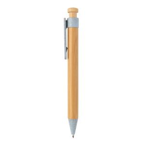Stylo en bambou avec clip en fibre de paille 12