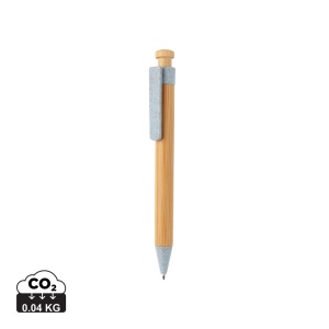 Stylo en bambou avec clip en fibre de paille 3