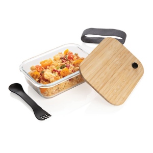 Boîte repas en verre avec couvercle en bambou 4