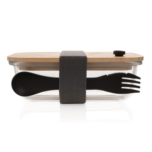 Boîte repas en verre avec couvercle en bambou 8