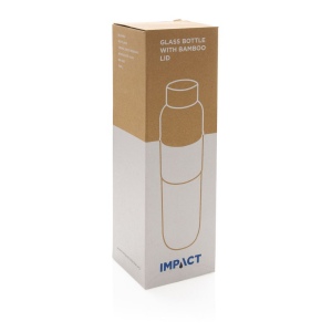 Bouteille en verre avec couvercle en bambou Impact 12
