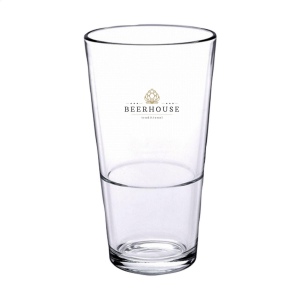 Verre à bière emblématique, dans un format pratique et avec un bord d'empilage adapté