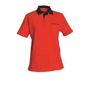 POLO SASHA 100% COTON Rouge/Marine