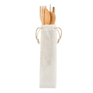 Couverts en bambou avec paille - SETSTRAW 3