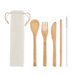 Couverts en bambou avec paille - SETSTRAW 4