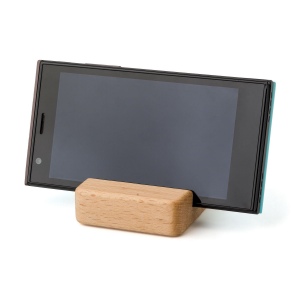 Support de téléphone en bois d'hévéa Nyla 4