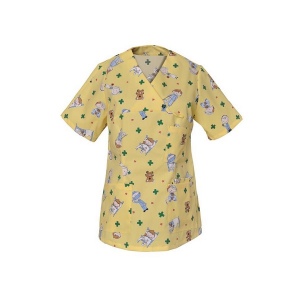 TUNIQUE JULIA POLY/COT 65/35 Motif Yellow