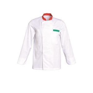 VESTE DE CUISINE MARIO ML PC Blanc/Rouge/Vert