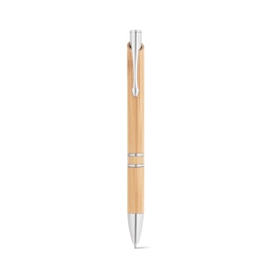 BETA BAMBOO. Stylo à bille en bambou avec clip et attributs métalliques 3