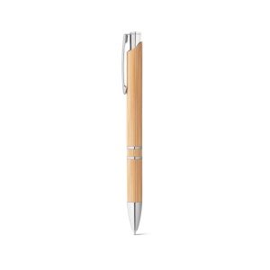 BETA BAMBOO. Stylo à bille en bambou avec clip et attributs métalliques 2