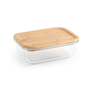 PORTOBELLO. Lunch Box. Boîte hermétique en verre borosilicaté et couvercle en bambou 1000 mL 2