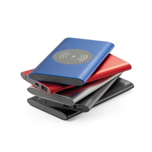 CASSINI. Power bank 4 000 mAh avec chargeur sans fil 5W en aluminium recyclé (100 % rAL) 9