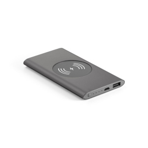CASSINI. Power bank 4 000 mAh avec chargeur sans fil 5W en aluminium recyclé (100 % rAL) 6