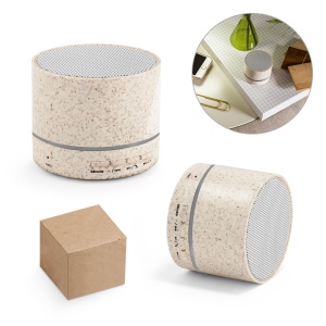 RE-LINEU. Haut-parleur portable 3W avec 4h30m d'autonomie en fibre de paille et ABS recyclé (100 % rABS)