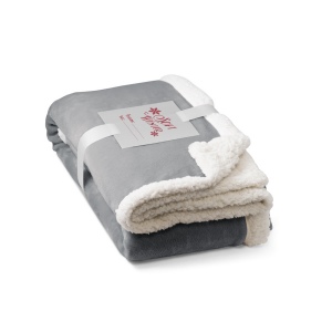 HEIDEN. Couverture polaire réversible (190 g/m²) avec ruban de satin et carte personnalisée 6