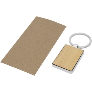 Porte-clés rectangulaire Neta en bambou 5