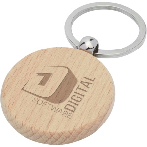 Porte-clés rond Giovanni en bois de hêtre 4