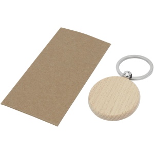 Porte-clés rond Giovanni en bois de hêtre 6