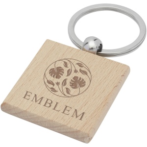 Porte-clés carré Gioia en bois de hêtre 4