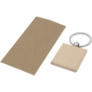 Porte-clés carré Gioia en bois de hêtre 5