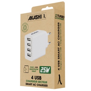 SHI - TURBO CHARGEUR SECTEUR 4 USB 5A - BLANC 3