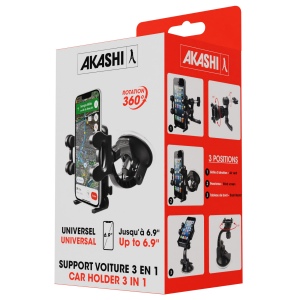 YUNIBA - SUPPORT VOITURE 3 EN 1 NOIR - POUR SMARTPHONE 6.9" 4