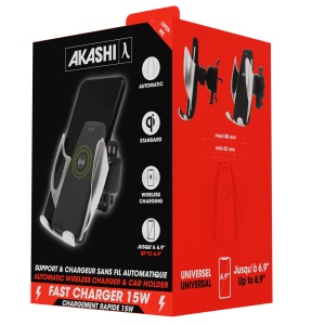 KONTAKUTO - SUPPORT VOITURE AUTOMATIQUE AVEC CHARGE RAPIDE SANS FIL 15W 4