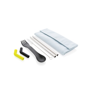 Set pailles 2 pcs et couverts Tierra 4