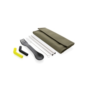 Set pailles 2 pcs et couverts Tierra 15