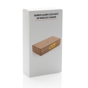 Réveil en bambou avec chargeur sans fil 5W 12