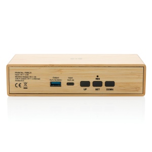 Réveil en bambou avec chargeur sans fil 5W 6