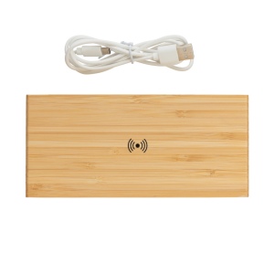Réveil en bambou avec chargeur sans fil 5W 8