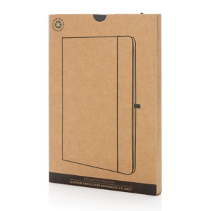 Carnet A5 à couverture rigide en cuir recyclé GRS 14