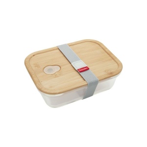 Bento en verre borosilicate 'Iwaki' avec couvercle en bambou 3