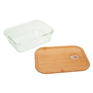 Bento en verre borosilicate 'Iwaki' avec couvercle en bambou 5