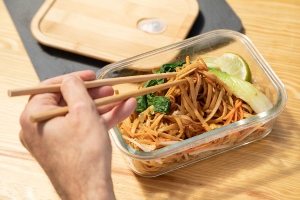 Bento en verre borosilicate 'Iwaki' avec couvercle en bambou 6