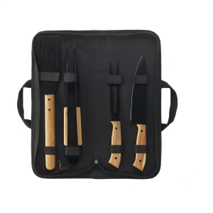 Ensemble barbecue 4 pièces: spatule, fourchette, couteau et pince à viande 3