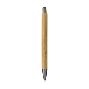 Stylo à bille à encre bleue avec un joli support en bambou, une pointe en ABS, un bouton-poussoir et un clip en métal 5