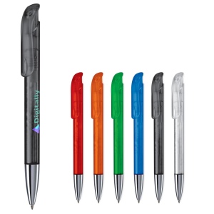 Stylo bille Atlas transparent et pointe métal