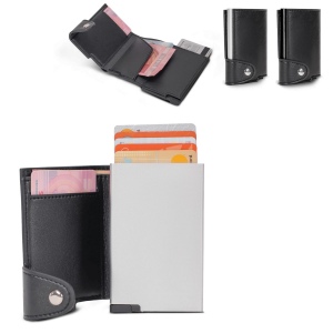 Portefeuille avec porte-cartes bleue RFID
