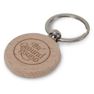Porte-clé rond en bois Ø40mm